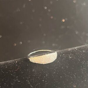 Elegant Silver Pave Ring